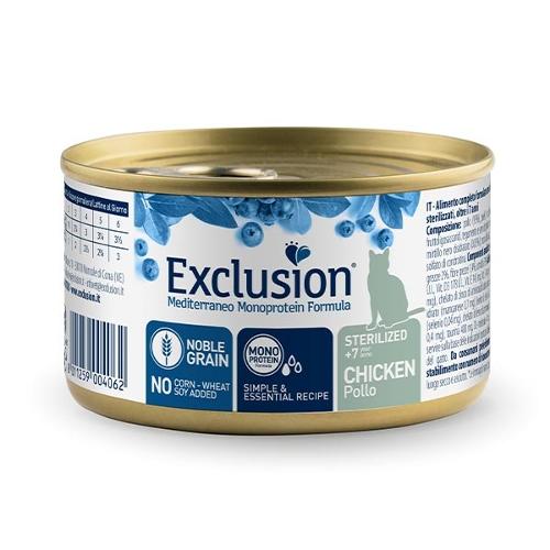EXCLUSION CAT STERILIZZATO + 7 CON POLLO 85 GR.