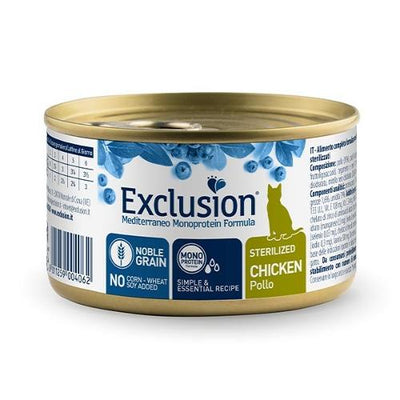 EXCLUSION CAT STERILIZZATO GIANT CON POLLO 85 GR.