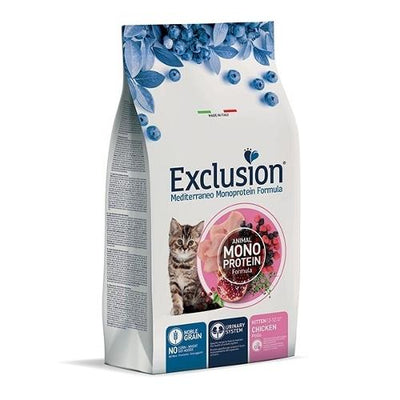 EXCLUSION MONOPROTEICO KITTEN CON POLLO 12  KG.