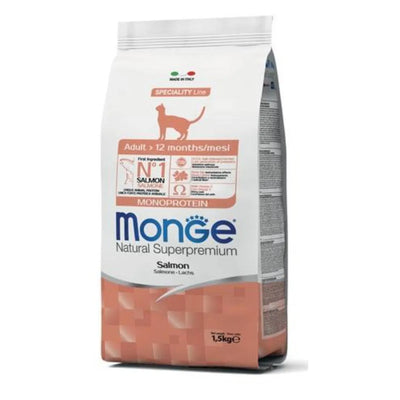 MONGE NATURAL SUPERPREMIUM ADULT CON SALMONE 1,5 KG.