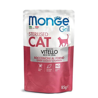 MONGE GRILL STERILIZZATO BOCCONCINI IN JELLY CON  VITELLO 85 GR.
