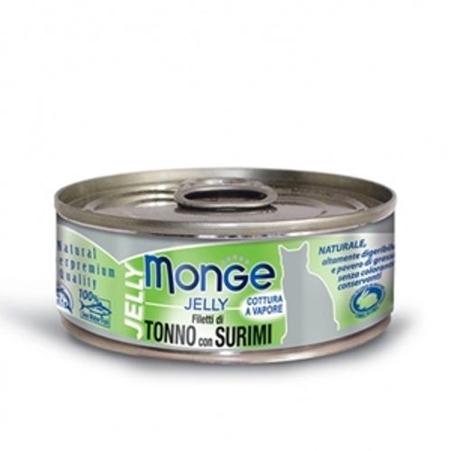 MONGE NATURAL CON  TONNO E SURIMI IN JELLY 80 GR.