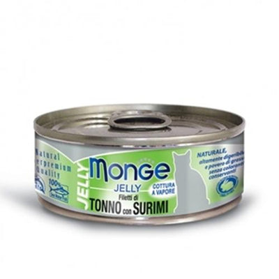 MONGE NATURAL CON  TONNO E SURIMI IN JELLY 80 GR.