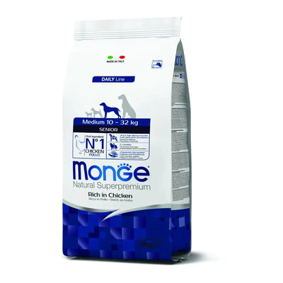 MONGE NATURAL SUPERPREMIUM MEDIUM SENIOR CON POLLO KG 3.