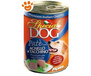 MONGE SPECIAL DOG PATE' CON AGNELLO E TACCHINO  400 GR.