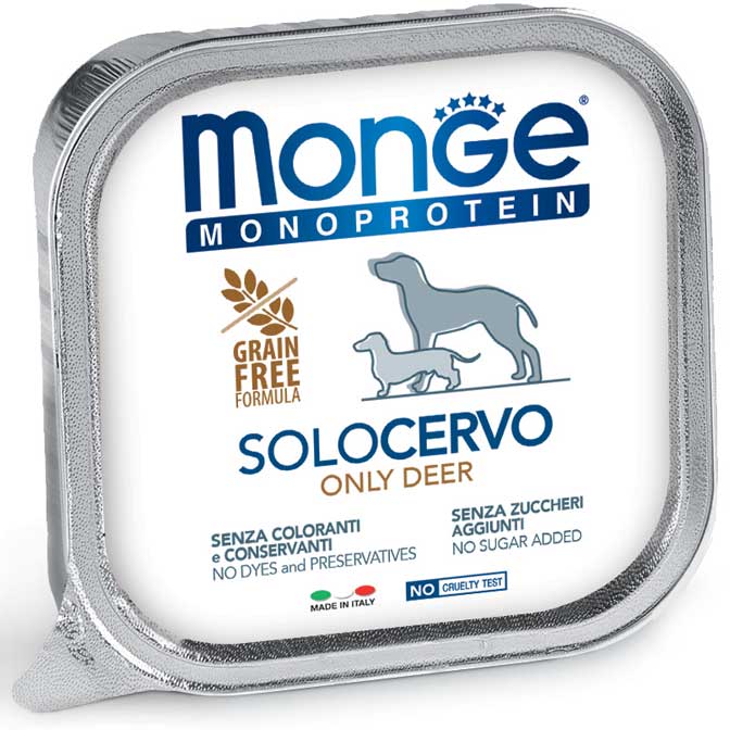 MONGE SOLO  MONOPROTEICO CON CERVO 150 GR.