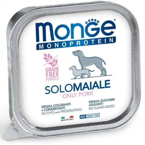 MONGE SOLO  MONOPROTEICO  CON  MAIALE 150 GR