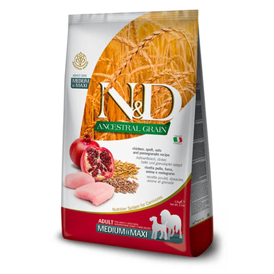 FARMINA N&D ANCESTRAL GRAIN MEDIUM MAX  SENIOR CON POLLO E MELOGRANO 2,5 KG