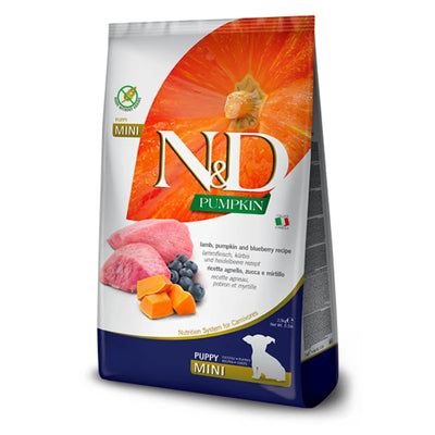FARMINIA N&D PUPMKIN ADULT MINI CON AGNELLO E MIRTILLI 2,5 KG.