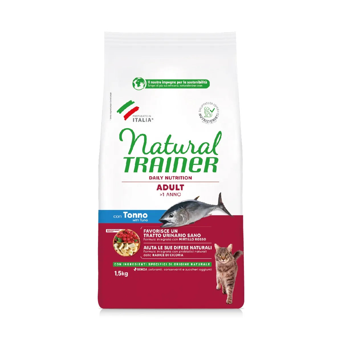NATURAL TRAINER GATTO ADULT CON  TONNO 1,5 KG