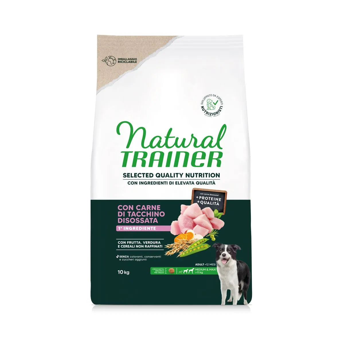NATURAL TRAINER ADULT CON CARNE DI TACCHINO DISSOSATA 10 KG