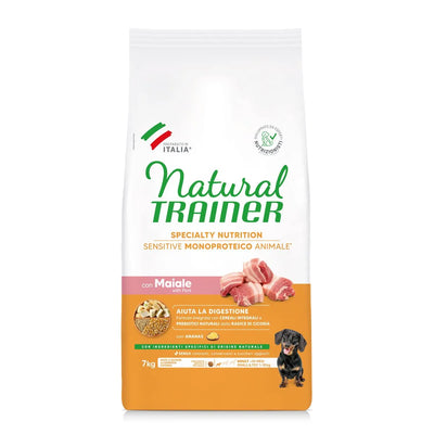 NATURLA TRAINER ADULT CON MAIALE E CEREALI INTEGRALI 7 KG.