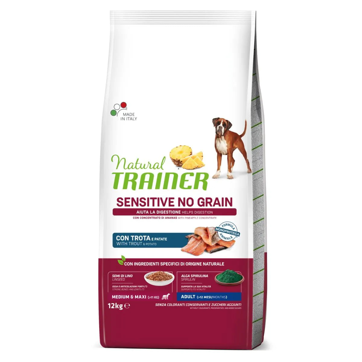 NATURAL TRAINER  MEDIUM E MAX CON TROTA E PATATE 12  KG.