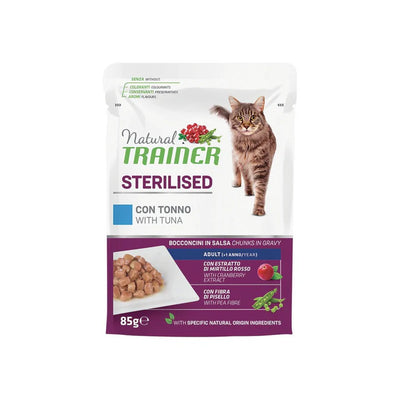 NATURAL TRAINER GATTO STERILIZZATO CON ANATRA BUSTINA 85 GR.