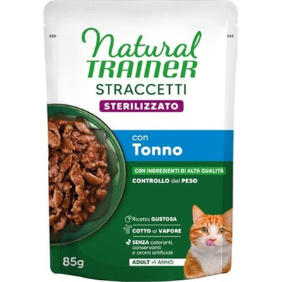 NATURAL TRAINER CAT STRACCETTI STERILIZZATO CON TONNO  85 GR