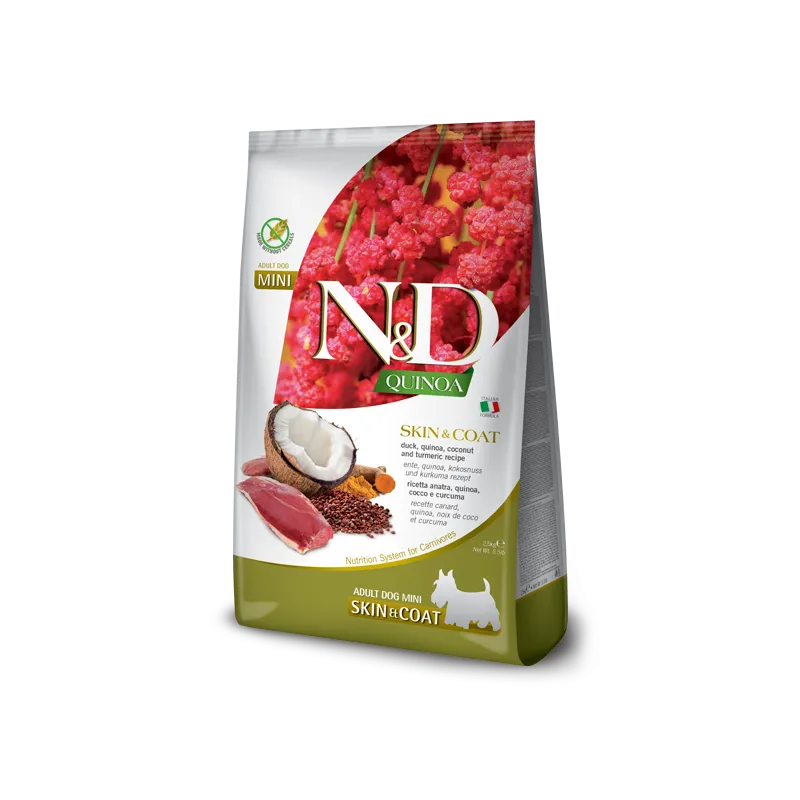 FARMINI N&D  QUINOA ADULT MINI SKIN & COAT ANATRA 2,5 KG