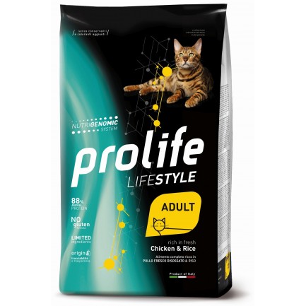 PROLIFE LIFE STYLE GATTO ADULT RICCO IN POLLO E RISO  7 KG.