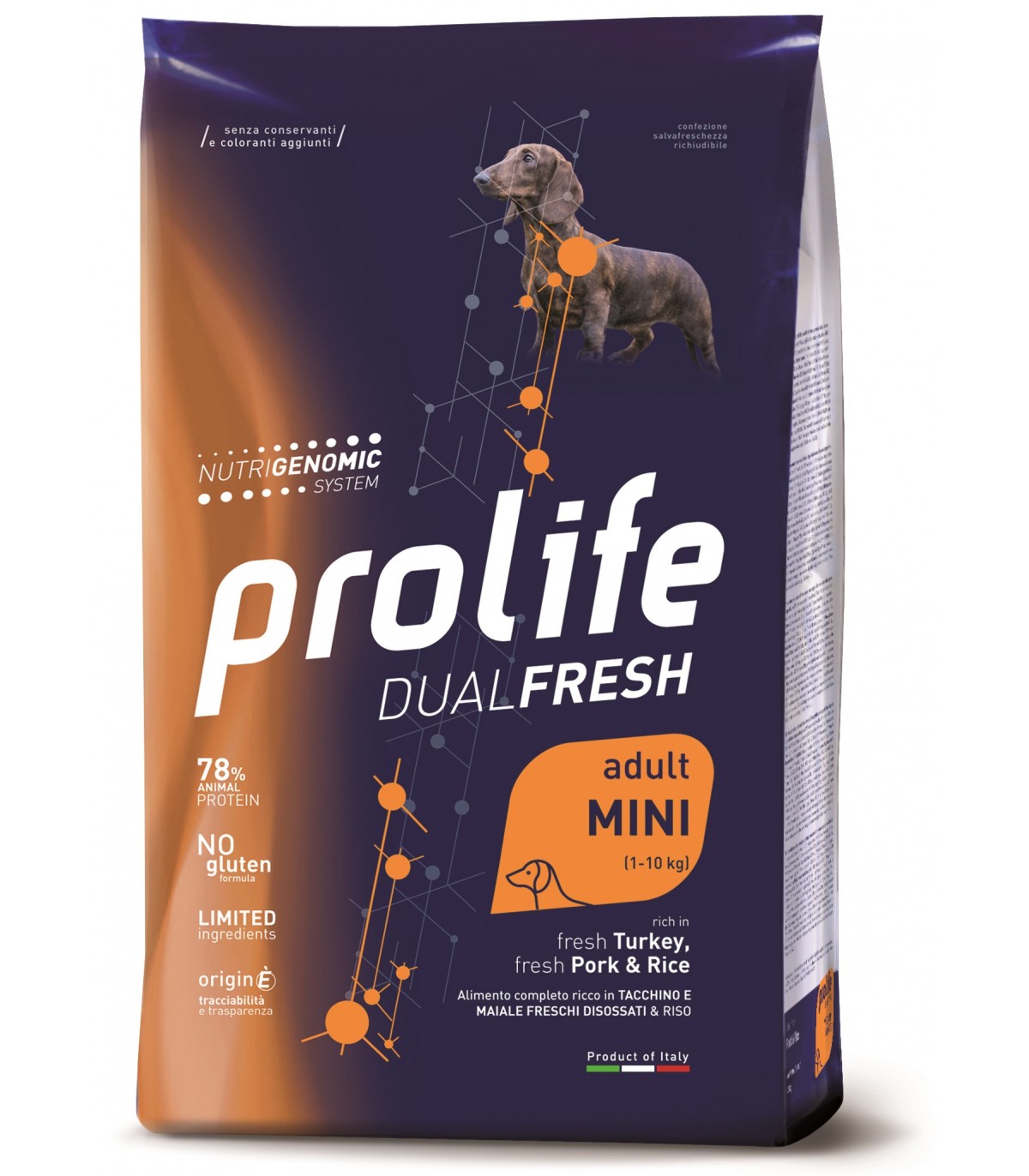 PROLIFE MINI ADULT RICCO IN TACCHINO E MAIALE E RISO 2 KG.