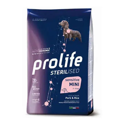 PROLIFE SENSITIVE  MINI STERILIZZATO CON MAIALE E RISO 2 KG.