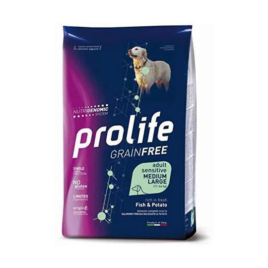 PROLIFE GRAIN FREE SENSITIVE ADULT MEDIUM LARGE CON SALMONE E PATATE KG 2,5.
