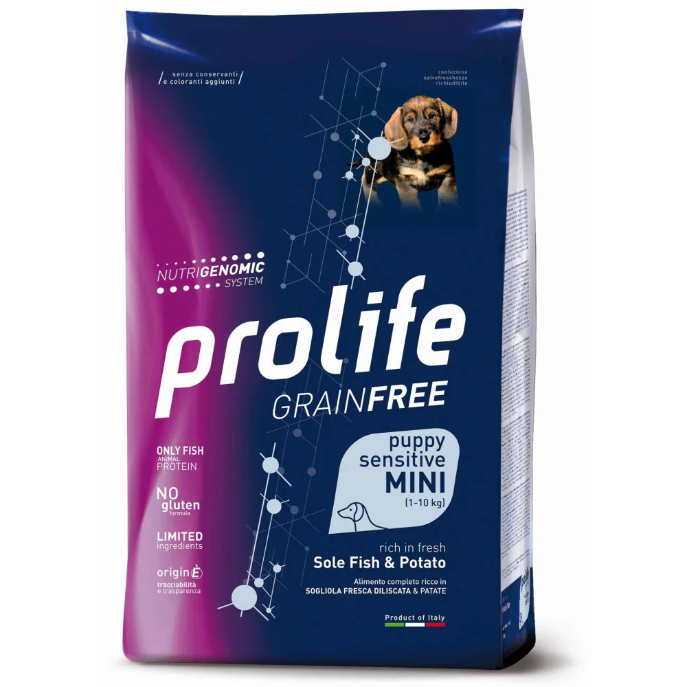 PROLIFE GRAIN FREE  PUPPY MINI   CON SOGLIOLA E PATATE 7 KG.