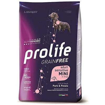 PROLIFE SENSITIVE GRAIN FREE ADULT MINI CON MAIALE E PATATE 7 KG.