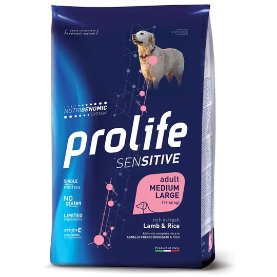 PROLIFE ADULT MEDIUM LARGE RICCO AGNELLO E RISO 2,5 KG.