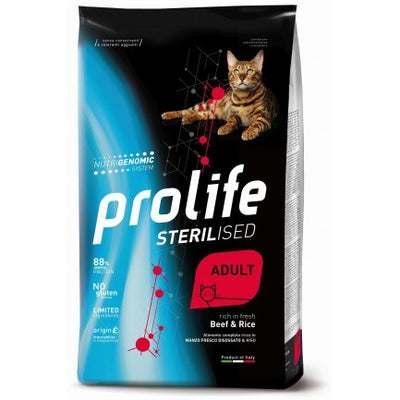 PROLIFE  MATURE STERILISED  CON MANZO E RISO 7 KG.