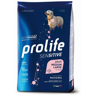 Prolife Sensitive Adult Medium/Large con Maiale e Riso – 10 kg