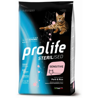 PROLIFE SENSITIVE STERILISED  CON MAIALE E RISO  7 KG.