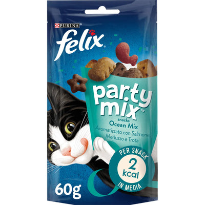 PURINA FELIX MIX  PARTY OCEAN AROMATIZZATO CON SALMONE MERLUZZO E TROTA 60 GR.