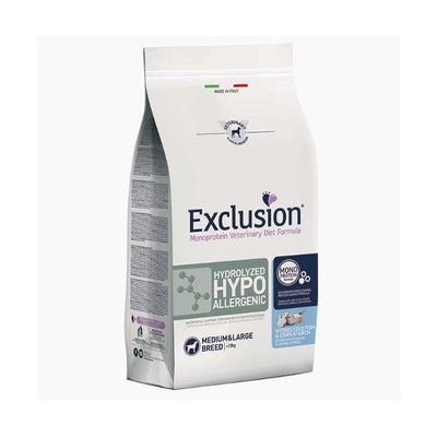EXCLUSION HYDROLYZED MEDIUM LARGE CON PESCE E AMIDO DI MAIS  KG 12.
