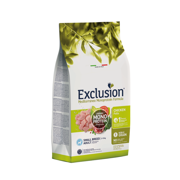 EXCLUSION NOBLR GRAIN SMALL BREED ADULT CON POLLO 7 KG.