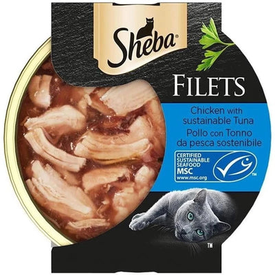 SHEBA FILETS POLLO CON TONNO DA PESCA SOSTENIBILE 60 GR