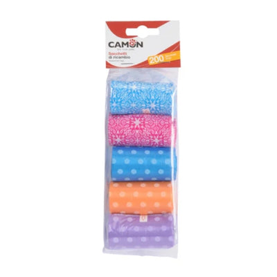CAMON SACCHETTI COLORATI 10 ROTOLI X 20 SACCHETTI