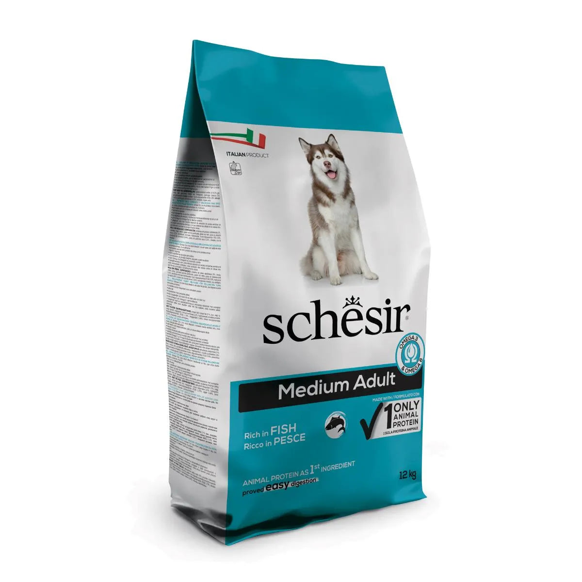 SCHESIR MONOPROTEICO MEDIUM RICCO IN  PESCE 12 KG