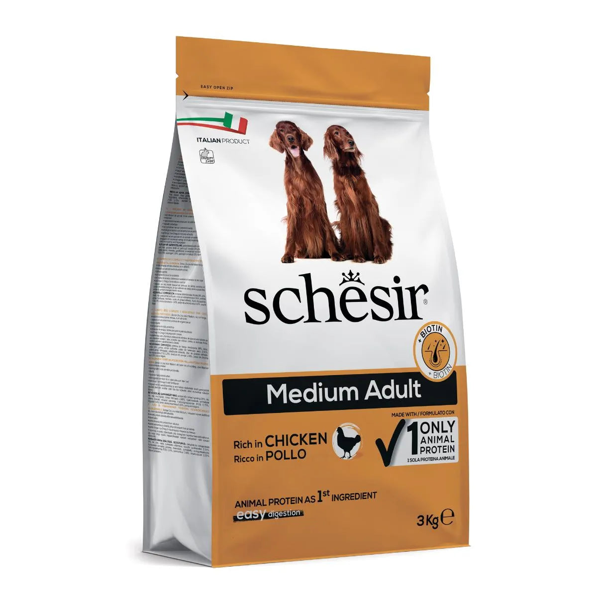 SCHESIR MEDIUM ADULT RICCO IN POLLO 3 KG.
