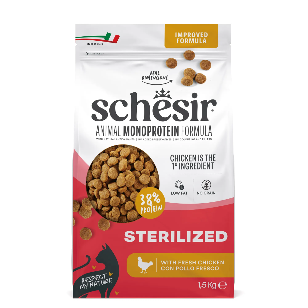 SCHESIR DRY CAT STERILIZZATO CON POLLO FRESCO 400 GR