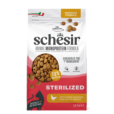 SCHESIR DRY CAT STERILIZZATO CON POLLO FRESCO 400 GR