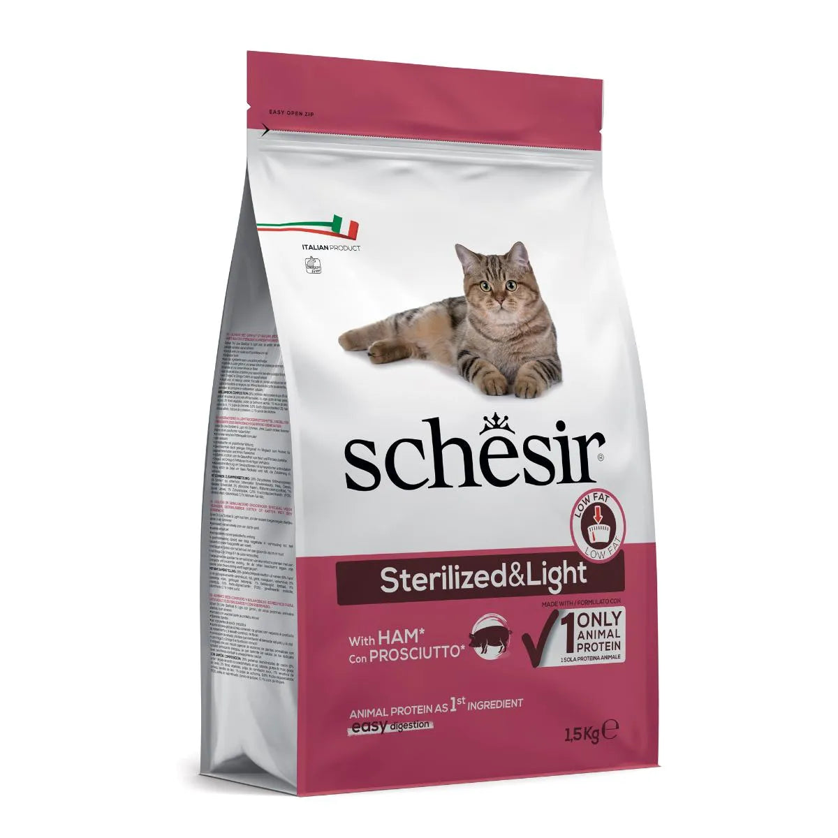 SCHESIR STERILIZZATO & LIGHIT CON  PROSCIUTTO  10 KG.