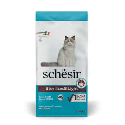 SCHESIR GATTO STERILIZZATO&LIGHT RICCO IN  PESCE 10 KG.