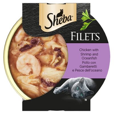 SHEBA FILETS POLLO CON GAMBERETTI E PESCE DELL'OCEANO 60 GR