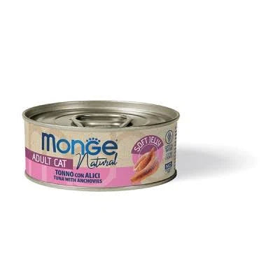 MONGE NATURAL TONNO CON ALICI IN JELLY 80 GR.