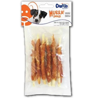 HURRA' SNACK PER CANI IN PELLE DI BOVINA CON CARNE DI POLLO