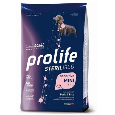 PROLIFE STERILIZZATO SENSITIVE MINI RICCO IN MAIALE E RISO 7 KG.