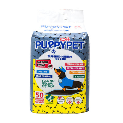 SUPER PUPPYPET TRAVERSINA CARBONE ATTIVO 60X60 50 PZ