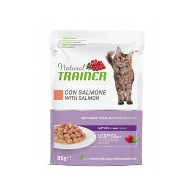 NATURAL TRAINER CAT ADULT  MATURE CON SALMONE BUSTINA 85 GR.