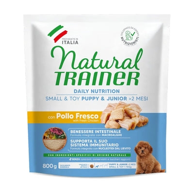 NATURAL TRAINER PUPPY&JUNIOR  CON POLLO E RISO 800 GR.