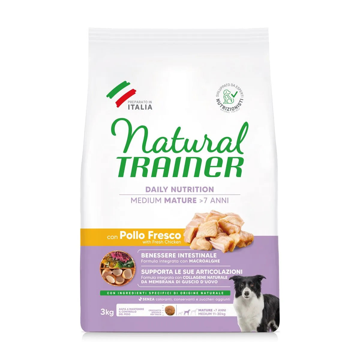 NATURAL TRAINER MATURE MEDIUM  CON POLLO E RISO 12 KG.