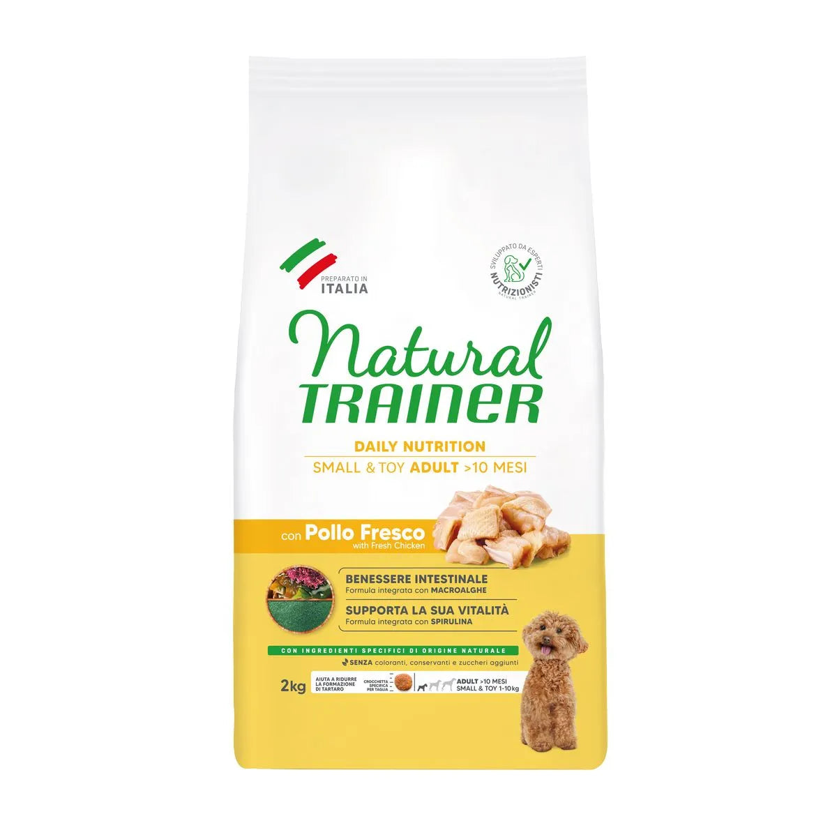 NATURAL TRAINER MINI  ADULT CON POLLO E RISO  2  KG.